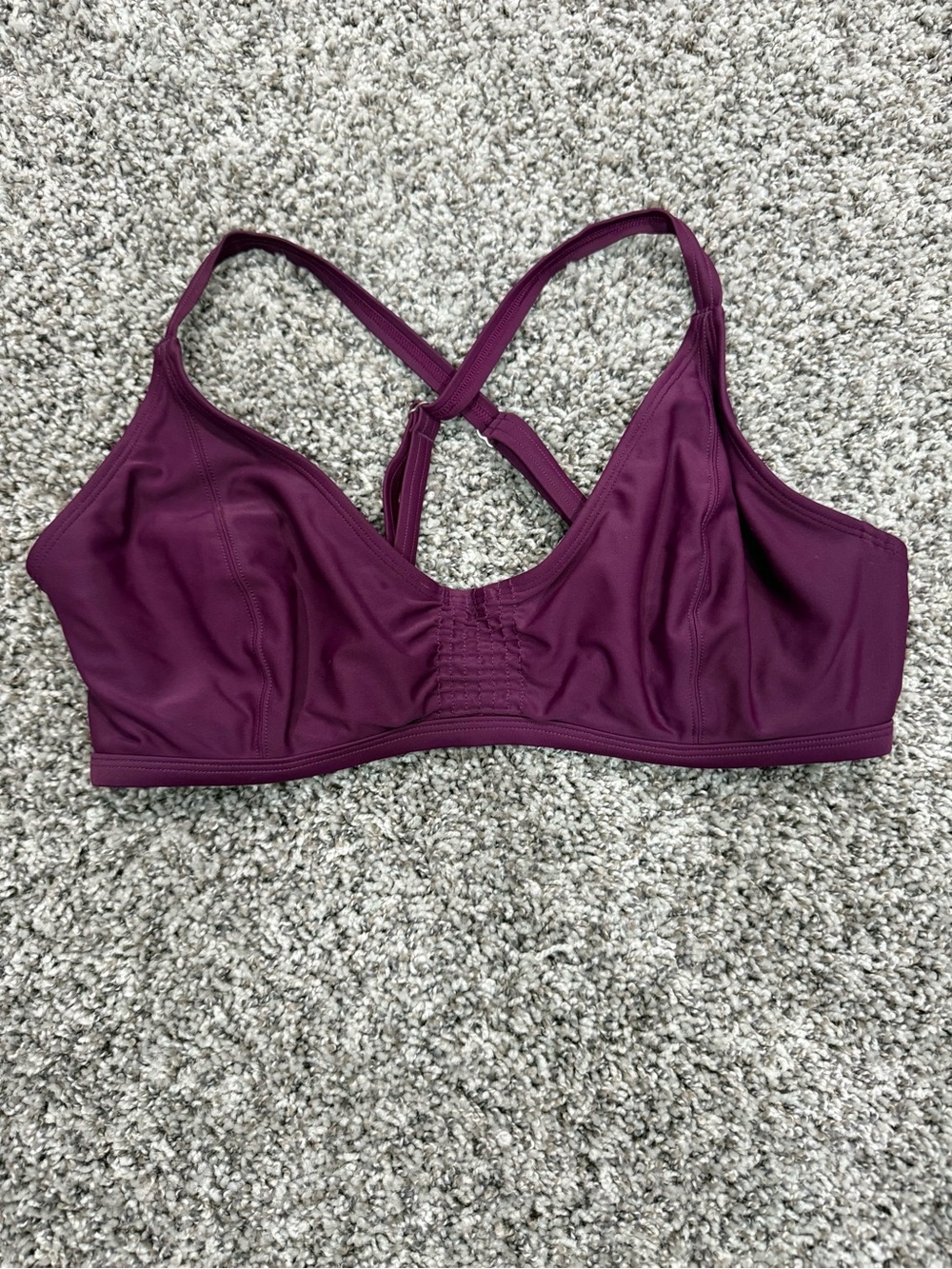 Athleta Strappy Wireless Sports Bra in Plum